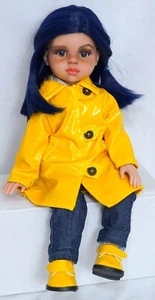 Coraline maßgeschneiderte Paula Reina Puppe mit Gelenken 13 Zoll braune Augen und blaue Haare - Bild 1 von 3