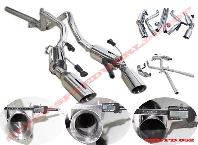 Dual 4"Tip Muffler Catback Exhaust fit Ford Mustang05-10 GT/07-10Shelby GT500 V8 - Image 1 of 4