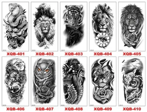 8 X Temporary Tattoos Body Arm Tattoo Sticker Half Sleeve Fake Waterproof US - Picture 1 of 1