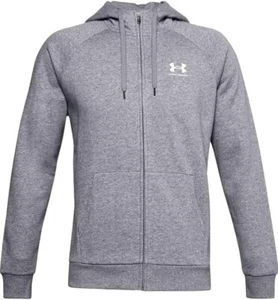 New Under Armour Mens 4XL Grey Rival Fleece Full-Zip Drawstring Hoodie 1359028 - Picture 1 of 6