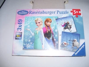 Disney Frozen Winter Adventures Ravensburger 3 - 49 Piece Puzzles New Sealed NOS - Picture 1 of 6