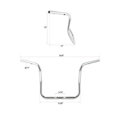 Manillar colgante 14" Rise Ape apto para Harley Davidson Street Glide 2024-2025 Foto 1 de 4