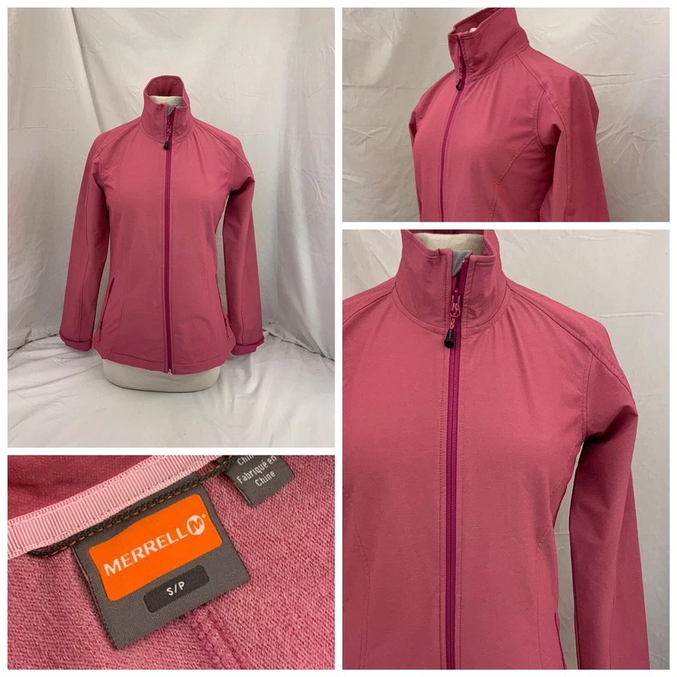 Merrell Track Jacket S Pink Full Zip Polyester Stret Long Sleeve NWOT YGI T1-327 - Image 1 of 4
