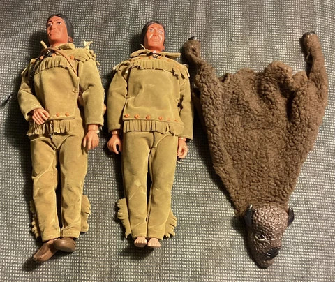 1973 Lot of 2 Lone Ranger Tonto Figures 10” Accessory Cover