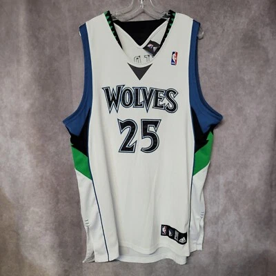 Camiseta deportiva autografiada Adidas auténtica Minnesota Timberwolves Al Jefferson 25 48 XL Foto 1 de 4