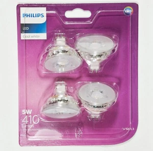 4 x PHILIPS 5W LED MR16 Gu5.3 Light Lamp Globes Bulbs Wide Beam Cool White 4000K - Picture 1 of 3