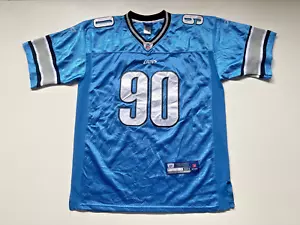 REEBOK NFL DETROIT LIONS NDAMUKONG SUH #90 VINTAGE FOOTBALL JERSEY BLUE SIZE 50 - Picture 1 of 6