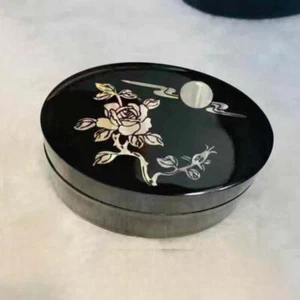Pearl Eggshell Inlaid Lacquerware Jewellery Organiser Case Box Chinese Gift Chic - Picture 1 of 17