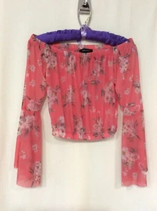 New Look Pink Bardot Top - Size 8 - Picture 1 of 3