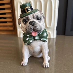 BLUE SKY CLAYWORKS  ST PATTYS DAY PUG  STATUE ADORABLE!!        - Picture 1 of 6