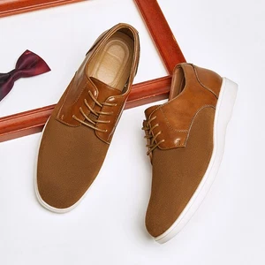 Scarpe eleganti formali Oxford stile britannico da uomo stringate punta tonda pelle scamosciata taglia - Foto 1 di 20