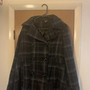 George Wool Blend Double breasted plaid coat women’s size XL (16-18) - Picture 1 of 5