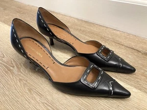 BCBG MAXAZRIA Black Leather Heel Women’s Shoes Size 7 B | 37 - Picture 1 of 9