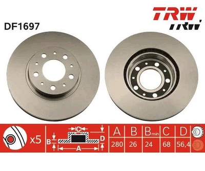 2 uds disco de freno TRW DF1697 para Volvo 740 940 Combi Foto 1 de 2