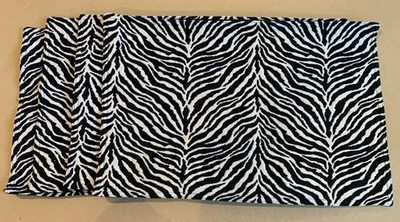 Juego de 4 manteles individuales a rayas de cebra tejidos espalda negra Foto 1 de 4