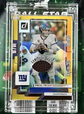2025 Jersey Fusion Daniel Jones Premium Press Proof  Game Used Ball 13/54 - Image 1 of 3