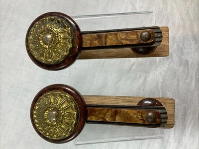 2 RARE BAKELITE DOOR CABINET CHEST HANDLE PULLS KNOB ART DECO PHENOLIC VINTAGE - Image 1 of 4