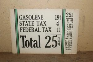 Letrero Sinclair bomba visible gasolinera 2 lados precio impuestos gasolina años 20 vintage - Imagen 1 de 2