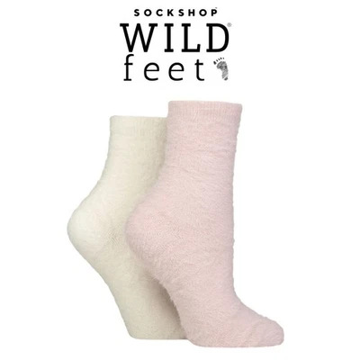 Женские пушистые носки перо 2 пары размер 4-8 супер мягкий теплый - SOCKSHOP Wildfee - Изображение 1 из 4