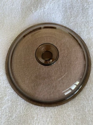 VTG 1980s Pyrex V2.5C Round Purple Amber Glass Replacement Lid W/Top Knob 8.25"D - Image 1 of 4