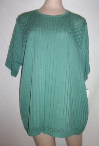 Women's Sage Green Ribbed Knit Top by Alfred Dunner sz 2X NWT! - Picture 1 of 4