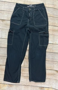 Pantalones de carpintero de tiro alto negros de mezclilla Hot Topic HT para mujer talla 5 - Imagen 1 de 8