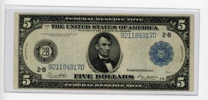 1914 $5 FEDERAL RESERVE NOTE NEW YORK, NY LARGE SIZE FR851A VF/XF - Picture 1 of 2