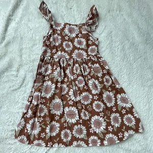 Carter’s Mädchen Herbst Gänseblümchen Blumen Kleid Größe 5T Leinen Baumwollmischung - Bild 1 von 5
