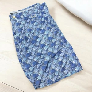 Peter Millar Men's Blue Swim Trunks All Over Wave Print Size Large - Picture 1 of 9