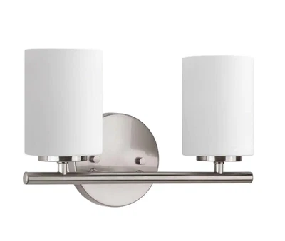 Progress Lighting Replay Collection 13 in. 2-Light Brushed Nickel Vanity Light - Image 1 of 4
