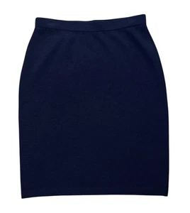 St. John Collection Navy Wool Knit Pencil Skirt Stretch Pull On Size Medium - Picture 1 of 7