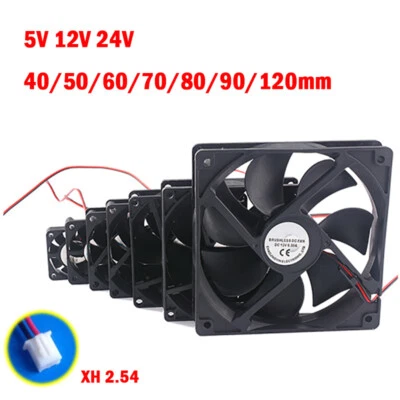 DC Brushless Computer Silent Cooling Fan 5V 12V 24V - 40/50/60/70/80/90/120mm - Image 1 of 2