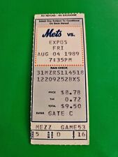 Mets vs Expos August 4,  1989 Ticket Stub From Shea Stadium