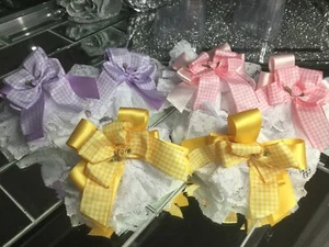 ❤️ Cute ANKLE Ruffle Frilly Lace Gingham socks check Bow School nursery   ❤️ - Picture 1 of 33