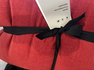 West Elm Classic cotton velvet tack King + 3 Euro shams red New w tags - Picture 1 of 2