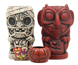 2021 Tiki Farm Trick or Leckerbissen Set SPOOKY Vampire Mama Kürbis Becher mit Bonus Pin - Bild 1 von 12