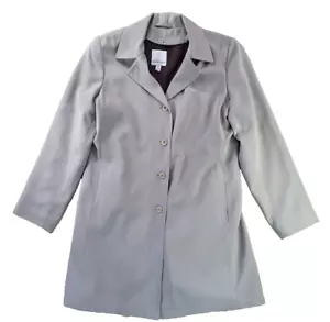 Anne Klein 2 Lightweight Overcoat Womens Size 10 Removable Warm Liner 4 Buttons - Picture 1 of 8