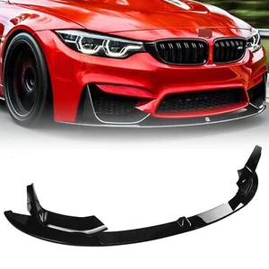 Divisor de labios delantero negro brillante estilo MP se adapta a BMW F80 M3 F82 F83 M4 15 ~ 20 - Imagen 1 de 12