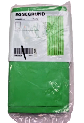 CORTINA DE DUCHA IKEA EGGEGRUND 71 x 71" PVC verde lima nueva en paquete Foto 1 de 4