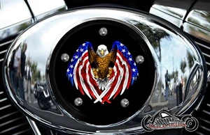 Harley Davidson Aluminum Twin Cam Air Cleaner Insert Cover Eagle flag - Picture 1 of 4