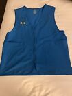 Walmart Employee Vest M Blue Zip-up Embroidered Spark Logo & Pockets Women's