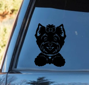 YORKIE Vinyl Decal Car Window computer sticker 10% donated USA Made - Picture 1 of 4