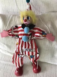 Traje vintage de 1950 LA DODGERS marioneta de payaso en rojo blanco estampado de fisgón puntiagudo - Imagen 1 de 12