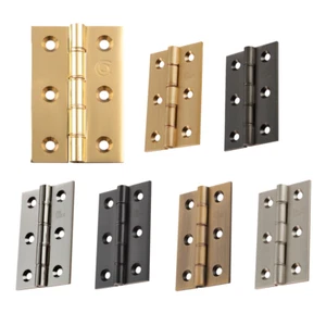 76x50x2.5 Double Phosphor Bronze Washered (DPBW) Brass Butt Hinges (pair+screws) - Picture 1 of 9