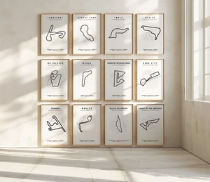 F1 Track Circuits Wall Art Motorsport Race Poster Gift Prints A4 A3 A2 - Picture 1 of 26