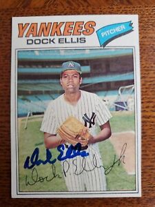 Dock Ellis Signed 1977 Topps New York Yankees Autograph