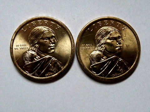 2014 P  D  NATIVE AMERICAN SACAGAWEA  UNC  DOLLARS (2-COINS)  ITEM #58R Cover