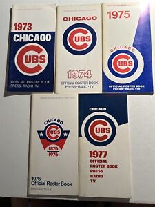 1973 74 75 76 77 CHICAGO CUBS Media Guide Yearbook Set WILLIAMS Beckert SANTO