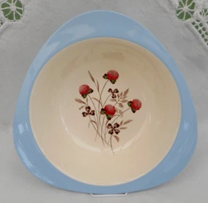 Vintage Spode Copeland Summer Days serving bowl -#S3304 - tricorn, blue border - Picture 1 of 5