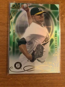 2015 Topps Tribute Green Jon Lester Oakland Athletics 28/99 - Picture 1 of 1